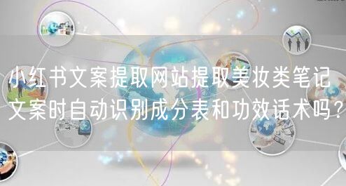 小红书文案提取网站提取美妆类笔记文案时自动识别成分表和功效话